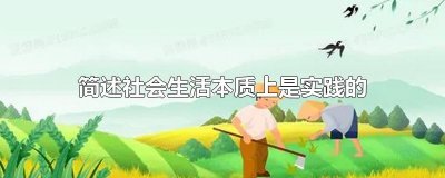 ​简述社会生活本质上是实践的